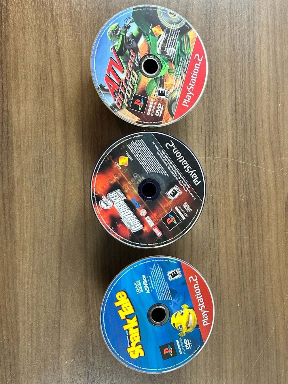PS2 Lot 3 ATV Offroad Fury Shark Tale NCAA GameBreaker 2001 Discs Only Untested
